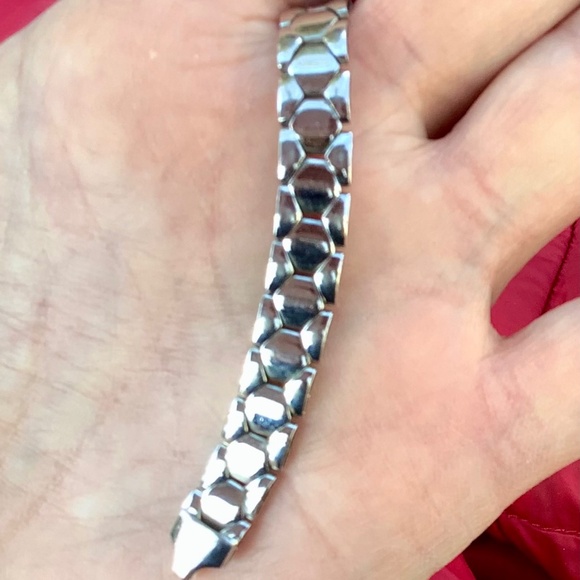 Amazing Italian Made 925 Sterling Silver Panther Style Bracelet - Picture 8 of 15